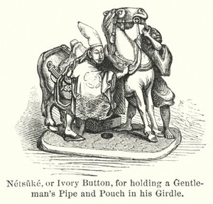 Netsuke, eller elfenbensknapp, för att hålla en Gentleman
