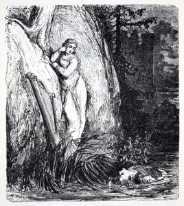 Nixes, från The World Guide to Gnomes, Fairies, Alves and Other Little People av Thomas Keightley (1789-1872) Publicerad 1880, (BW Engraving) av American School