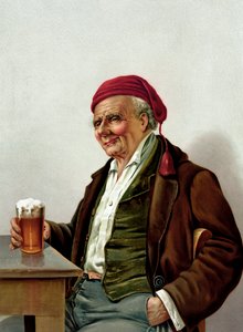 Gubben med en öl på en pub av American School