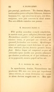 Sida från "Select letters of Plinius the Younger", Bok X, publicerad Boston av American School