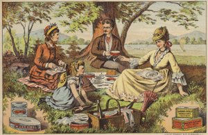 Picknick vid vattnet, njut av konserverad fisk av American School