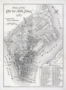 Plan över staden New York 1767 (litho) av American School
