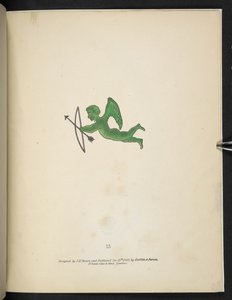 Tallrik 15. Grön Amorfigur.  Spectropia; eller, överraskande spektrala illusioner som visar spöken överallt, och av vilken färg som helst, etc. ser. 1.  J H. Brun  1864 av American School