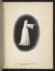 Tallrik 3. Ett spöke i vitt.  Spectropia; eller, överraskande spektrala illusioner som visar spöken överallt, och av vilken färg som helst, etc. ser. 1.  J H. Brun  1864 av American School