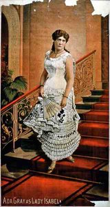 Porträtt av Ada Gray som Lady Isabel (färg litho) av American School