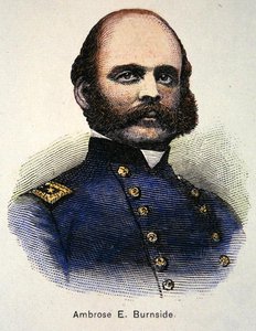 Porträtt av Ambrose E. Burnside (färg litho) av American School