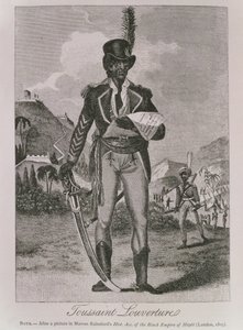 Porträtt av Francois Dominique Toussaint-Louverture (ca 1743-1803) (gravyr) av American School