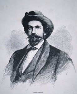Porträtt av John Hunt Morgan (1825-64) (litho) av American School
