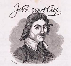Porträtt av John Winthrop (1588-1649) från "Connecticut Historical Collections", av John Warner Barber, 1856 av American School