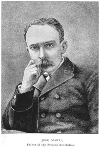 Porträtt av Jose Marti (1853-95) från The Story of Cuba av Murat Halstead, publicerad 1898 av American School