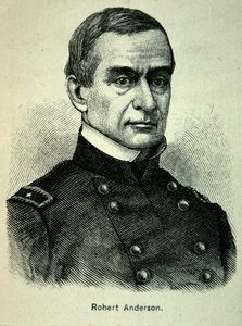 Porträtt av major Robert Anderson (1805-71) (lito) av American School