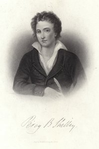 Porträtt av Percy Bysshe Shelley av American School