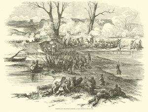 Position för det sjätte Missouri efter att ha korsat Bayou, december 1862 av American School