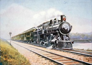 Vykort från Overland Limited från Chicago & North Western Railroad av American School