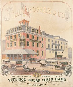 Affischreklam John Bower & Co. Superior Sugar Cured Hams
