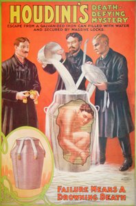 Affisch som annonserar en ny akt av Houdini (färg litho) av American School