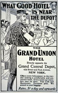 Affisch som annonserar "Grand Union Hotel", New York City (litho) av American School