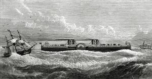 Föreslagen färjeångare mellan Dover och Calais, illustration från Appletons Journal, 4 maj 1872 av American School