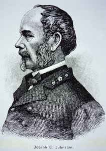 Porträtt av general Joseph E. Johnston (1807-1891) (litho) av American School