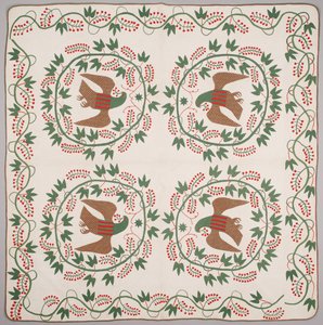Quilt, ca 1840-50 (applicerad bomull) av American School