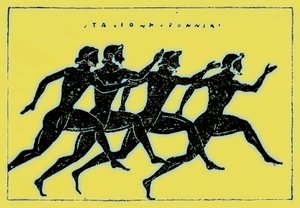 Race, illustration från History of Greece av Victor Duruy, publicerad 1890 (digitalt förbättrad bild) av American School