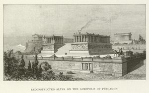 Rekonstruerat altare på Akropolis i Pergamon av American School