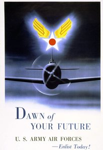 Rekryteringsaffisch för "US Army Air Forces" av American School