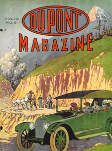 Vägbyggen, framsidan av DuPont Magazine, maj 1919 av American School