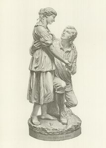 Robert Burns och Highland Mary (gravyr) av American School