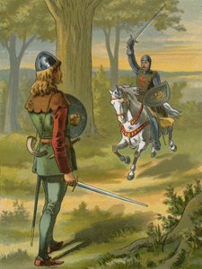 Robin Hood stoppar riddaren i svart rustning av American School