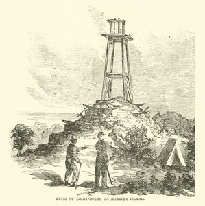 Ruinerna av fyren på Morris Island, juli 1863 av American School