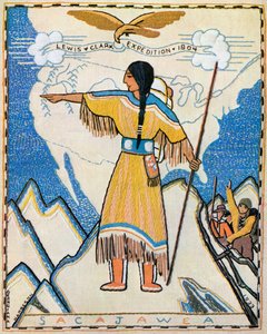 Sacajawea på Lewis och Clark-expeditionen av American School