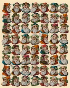 Santa Claus, ark av huvuden av American School