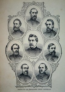 Sju porträtt av framstående generaler från unionsarmén (litho) av American School