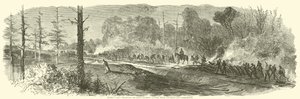 Shermans armé förstör Macon Railroad mellan Rough and Ready och Jonesborough, augusti 1864 av American School