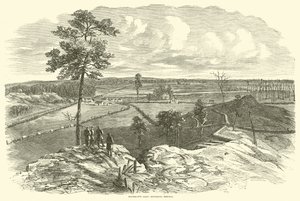 Shermans armé går in i Resaca, maj 1864 av American School