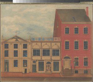 Butik och lager av Duncan Phyfe på Fulton Street i New York City, ca 1817-1820 (akvarell, bläck och gouache på vitt papper) av American School