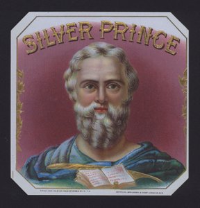 Silver Prince, cigarretikett (chromolitho) av American School