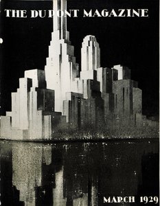Skyskrapor, framsidan av DuPont Magazine, mars 1929 av American School
