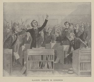 Slaveridebatt i kongressen (litografi) av American School