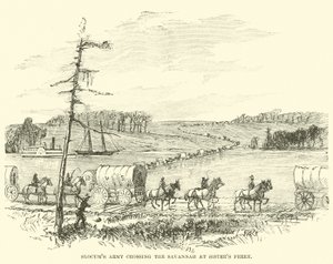 Slocums armé korsar Savannah vid Sisters Ferry, januari 1865 av American School
