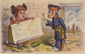 Soldat som läser karta av American School