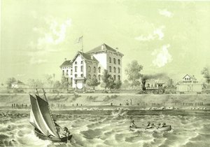 Soldiers Home, från Chicago Illustrated, med litterära beskrivningar av James W. Sheahan, publicerad av Jevne & Almini, Chicago, 1866-67 av American School
