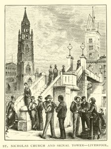 St Nicholas Church och Signal Tower, Liverpool av American School