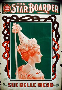 Star Boarder Theatre-affisch med skådespelerskan Sue Belle Mead, ca 1900