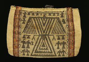 Förvaringsväska, Potawatomi, ca 1890 (bomullsgarn och ullgarn) (se även 340992) av American School