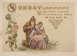 Söndag, den dag som är välsignad med himmelsk frid och vila (chromolitho) av American School