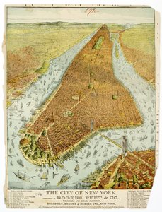 The City of New York, komplimanger från Rogers, Peet & Co., Wholesale and Retail Clothiers, Broadway, Broome & Mercer Sts., NY. av American School