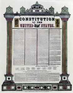 Amerikas förenta staters konstitution (amerikansk konstitution) undertecknad 1787, tillämpad 1789 av American School