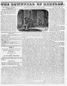 The Downfall of Babylon, illustration från en anti-katolsk broschyr som visar en nunna som kastar ett mördat spädbarn i en grop, 1836 (tidningspapper) av American School